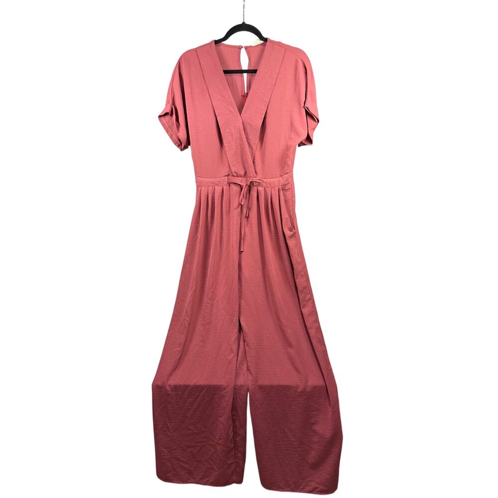 Entro One-Piece Jumpsuit Romper Short Sleeve Blush Pink Size Small